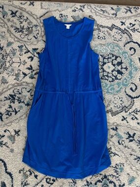 Caslon Sleeveless Royal Blue Drawstring Waist Mini Dress